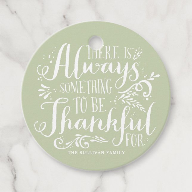 Étiquettes Cadeau Mint Green toujours remercier Citation Thanksgivin (Devant)