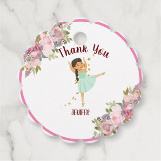 Étiquettes Cadeau Minuscule danseur | Ballet Floral rose Fête Annive