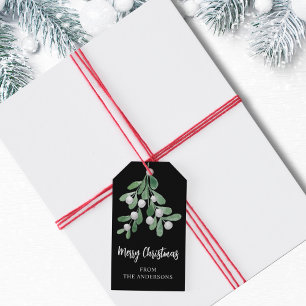 Étiquettes-cadeau Mistletoe de Noël Joyeux Personnalisé