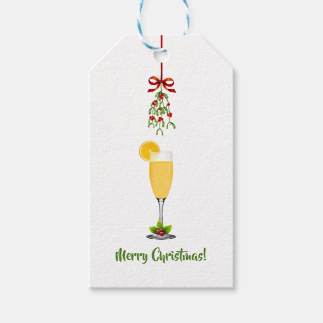 Étiquettes-cadeau Mistletoe et Mimosas Merci de Noël (Devant)