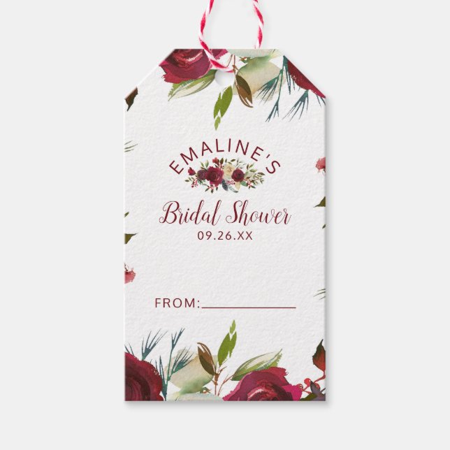 Étiquettes-cadeau Mistletoe Manor hiver nuptiale affichage douche (Devant)