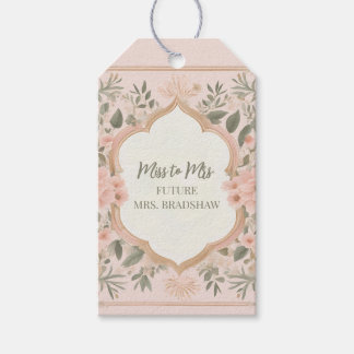 Étiquettes-cadeau Mlle à Mme Fleurs Personnalisés
