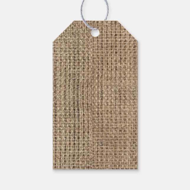 Étiquettes-cadeau Modèle - Burlap rustique (Devant)