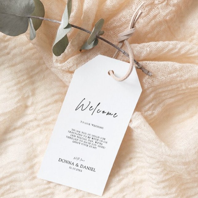 Étiquettes-cadeau Modèle de balise de mariage moderne, (Modern Wedding Favor Tag Template,)