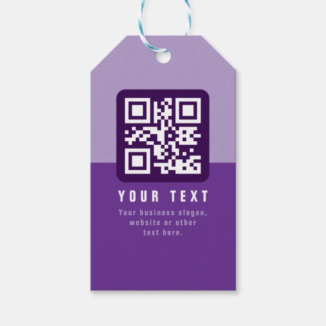 Étiquettes-cadeau Modèle de code QR moderne modifiable | Purples (Devant)
