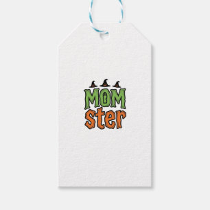 Étiquettes-cadeau Modèle de T-shirt de Maman Monstre Vintage Hallowe