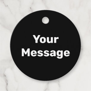 Étiquettes Cadeau Modèle de texte de message simple en noir et blanc