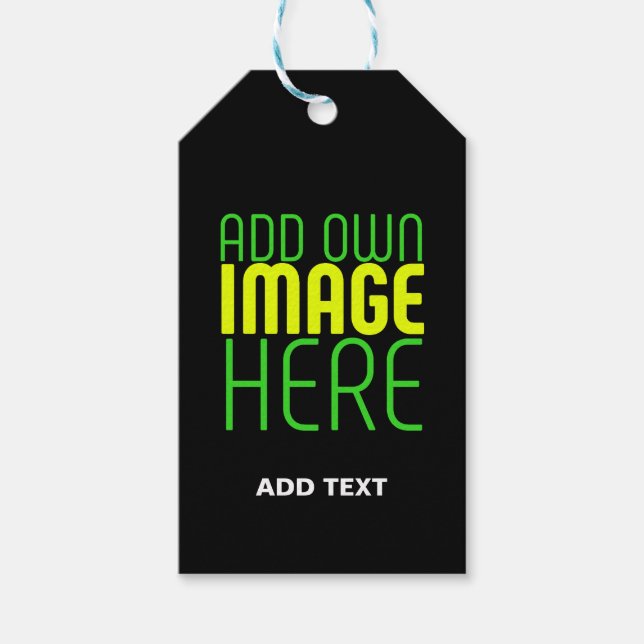 ÉTIQUETTES-CADEAU MODÈLE DE TEXTE D'IMAGE NOIRE SIMPLE ET MODERNE (Devant)