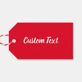 Étiquettes-cadeau Modèle texte de script blanc et rouge clair simple
