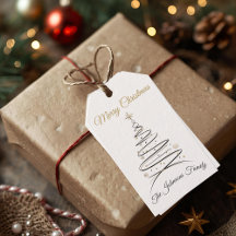 Modern Elegant Minimal Christmas Gift Tag
