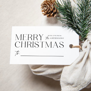 Étiquettes-cadeau Modern Merry Christmas Black