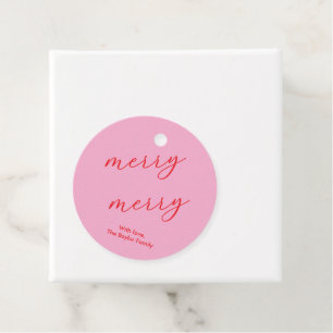 Étiquettes Cadeau Modern Merry Elegant Script Holiday Tags cadeaux