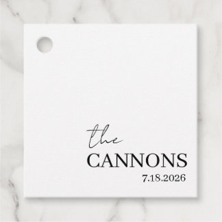 Étiquettes Cadeau Modern Script Wedding Personalized Name Date