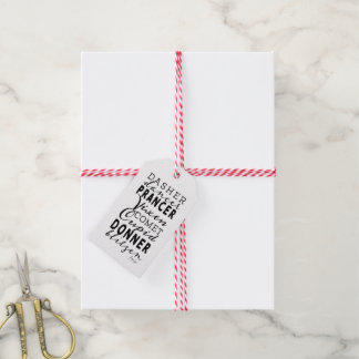 Étiquettes-cadeau Modern Xmas Gift Tag | Santa's Reindeer Typography