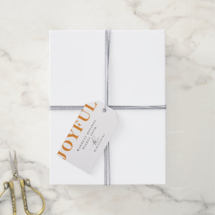 Étiquettes-cadeau Moderne Bold Joyeux Holiday Orange