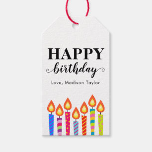 Étiquettes-cadeau Moderne Cute Joyeux Anniversaire Nom de salutation