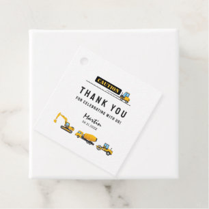 Étiquettes Cadeau Moderne en construction Thème Cadeaux Merci