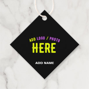 ÉTIQUETTES CADEAU MODERNE ET MODERNE PERSONNALISABLE NOIR VÉRIFIÉ