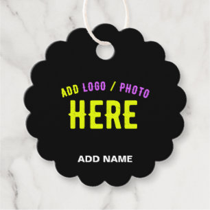 ÉTIQUETTES CADEAU MODERNE ET MODERNE PERSONNALISABLE NOIR VÉRIFIÉ