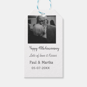 Étiquettes-cadeau Moderne heureux 40e anniversaire ajouter nom date