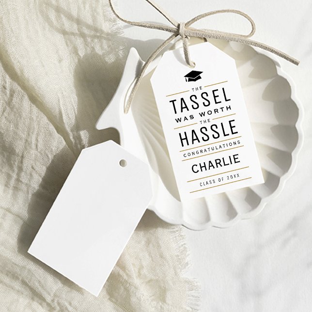 Étiquettes-cadeau Moderne le goût valait la peine Graduation (Modern the tassel was worth the hassle Graduation Gift Tags)