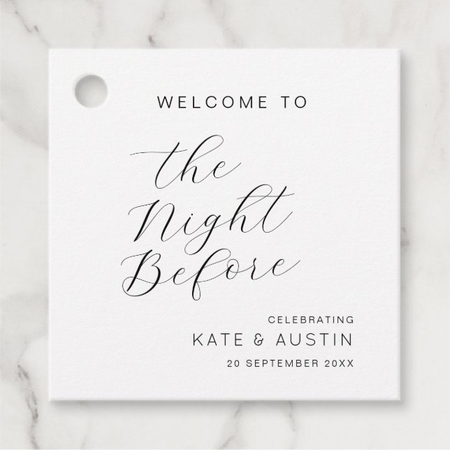 Étiquettes Cadeau Moderne Minimal la nuit d'avant (Devant)