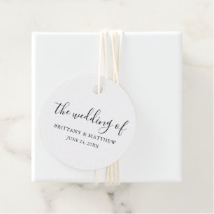 Étiquettes Cadeau Moderne minimaliste Mariage de calligraphie simple