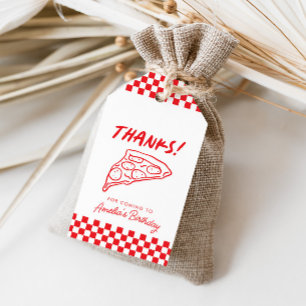 Étiquettes-cadeau Moderne Retro Rouge Pizzeria Italienne Pizza Party