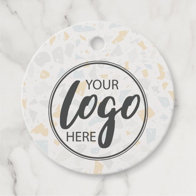 Étiquettes Cadeau Moderne Terrazzo Ceramic Regardez votre logo Prix  (Devant)