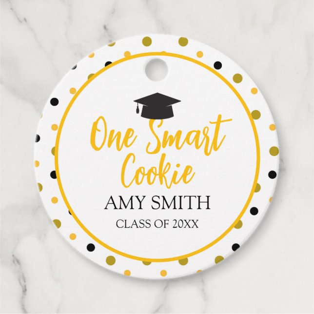 Étiquettes Cadeau Moderne Un Cookie Intelligent Graduation (Devant)