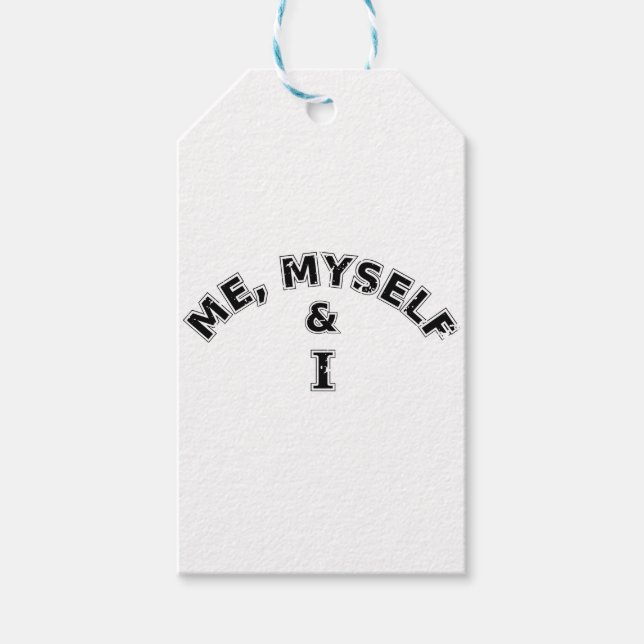 Étiquettes-cadeau Moi-Même Et Je Typographie (Devant)