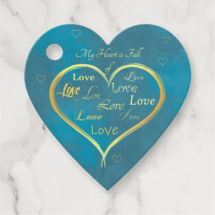 Étiquettes Cadeau Mon coeur est plein d'amour,