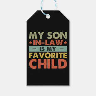 Étiquettes-cadeau Mon gendre est mon enfant préféré Famille Groovy