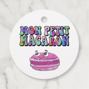 Étiquettes Cadeau Mon Petit Macaron Retro Tie Dye Texte Super