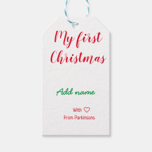 Étiquettes-cadeau Mon premier Noël ajouter nom de famille nom de fam