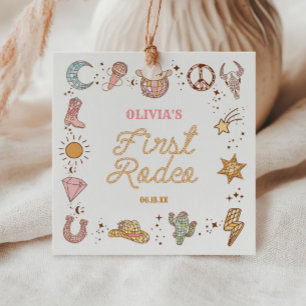 Étiquettes Cadeau Mon premier Rodeo Disco Cowgirl 1ère fête d'annive