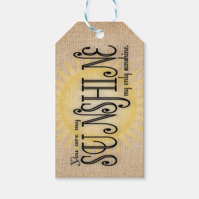 Étiquettes-cadeau Mon soleil sur Burlap (Devant)