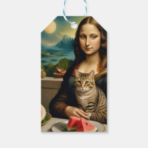 Étiquettes-cadeau Mona Lisa & son chat  -  Vibes estivales 