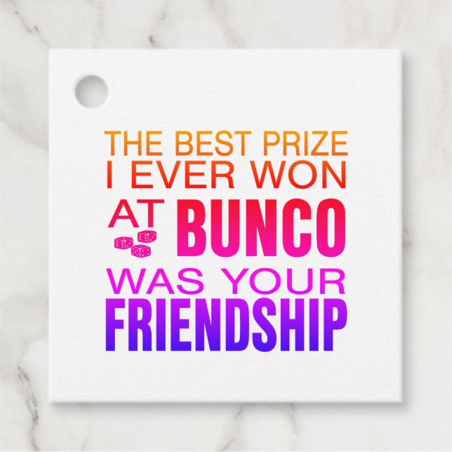 Étiquettes Cadeau Mondern coloré Dice Bunco (Devant)