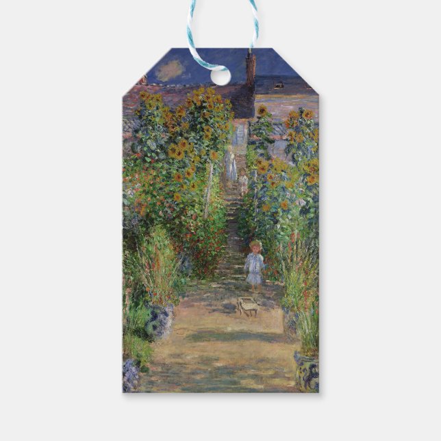 Étiquettes-cadeau Monet Garden Vetheuil Impressionim Peinture (Devant)