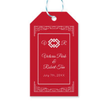 Monogramme asiatique Mariage blanc rouge