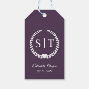 Étiquettes-cadeau Monogramme de typographie élégante minimale Initia