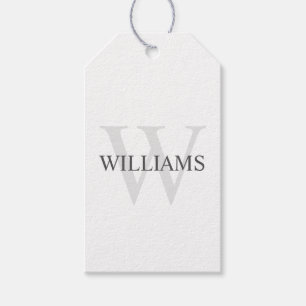 Étiquettes-cadeau Monogramme et nom personnalisés