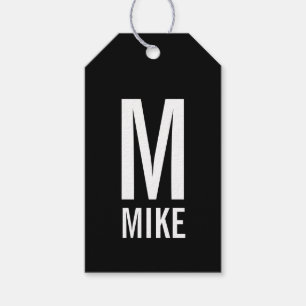 Étiquettes-cadeau Monogramme et nom personnalisés modernes