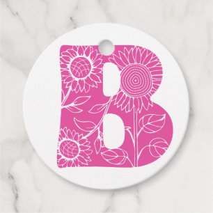 Étiquettes Cadeau monogramme floral B lettre majuscule