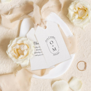 Étiquettes-cadeau Monogramme géométrique minimal avec Mariage de cal