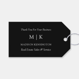 Étiquettes-cadeau Monogramme Minimaliste ou Ajouter un Logo Entrepri