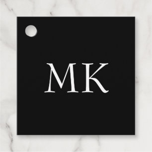 Étiquettes Cadeau Monogramme noir blanc