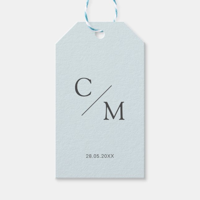 Étiquettes-cadeau monogramme simple et élégant (Devant)
