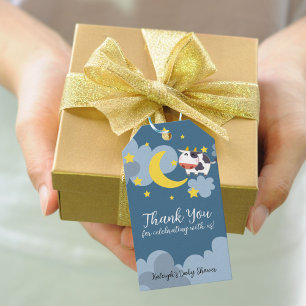 Étiquettes-cadeau Moo Over the Moon Baby shower Invitation